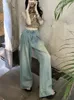 Jeans da donna Jmprs Vintage Women Washed American Style Y2K Pantaloni da donna in denim High Street Vita 90S Gamba larga