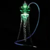 Haute Qualité En Acier Inoxydable Narguilé Shisha Ensemble Transparent Narguile Shisha Complet Chicha Bol Tuyau D'eau Led Lumière Vase HKD230809