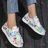 Sapatos sociais Boho Jacquard Sox Shoes Woman Chic Lona Sneakers Ladies 2022 New Stretch Loafers Ultralight Flat Lazy Boat Zapatos J230808