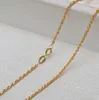 Hänge halsband 100 riktiga 18k guldsmycken au750 halsband för kvinnor tröja halsband gula 40 60 cm solid kedja cirka 1 2m 230808