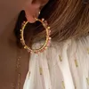 Hoop Earrings Youthway Colorful Natural Stone Turquoise Lapis Lazuli Stones Beads Earring Fashion Handmade Charm Jewelry Women