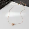 Chains Men Two Circles Interlock Chain Pendant Trend Women Necklace Personality Stainless Steel Choker Light Luxury Party Jewelry