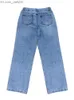 Calças femininas capri cintura alta jeans bolsa feminina jeans 2023 novas calças de perna reta Y2k calças jeans vintage solto azul lavagem mom jeans Z230809