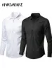 Chemises habillées pour hommes Mode Chemises solides classiques pour hommes Été à manches longues Chemises d'affaires de base Col rabattu Chemises décontractées pour hommes Chemises chics Tops 230808