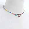 Choker Creative Design Lake Blue Red Water Drop Stone Gold-Color Exvellishment Naszyjnik Czech Kolorowy kryształowy koralik