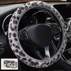 Steering Wheel Covers Universal 36-40cm Diameter Soft Plush Leopard Print Car Cover Interior Accessories Steering-Cover Car-styling