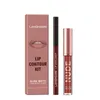 2 في 1 شفة مكياج الشفاه لامع لامع لامع Lipliner Kit Lip Lip Lip Lipstic Lipstic