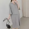 Moderskapsklänningar Loose Long Hoodie för gravida kvinnliga tröjor Casual Summer Maternity Dress HKD230808