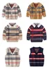 Pullover Boys Cardigan Kids Coat 26y Baby Girl Clothes Cute Stripe Cotton Stick Fashion Children 3 Color Sweater 230809