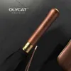 OLYCAT Luxury Mental Manico in legno Ombrello 112cm Large Long Men Ombrelli neri 16 Costole Ombrello antipioggia Paraguas Regali 21233B