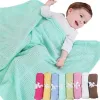 Infant Baby Hole Blankets Swaddle Wrap Newborn Blankets Muslin Crochet Cotton Air Conditioning Sleeping Bag Stroller BlanketZZ