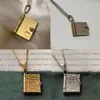 Collane con ciondolo Collana con medaglione per libro in acciaio inossidabile Catena per clavicola per gioielli fai-da-te Creazione di gioielli da donna Uomo Catene da collo Coppia regalo di personalità