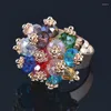 Cluster Rings Kioozol Boho Crystal Flower Ball Большой для женщин, адъютанные, кольцевые украшения 2023, модные аксессуары Bijoux Femme 067 KO1