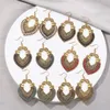 Böhmische ethnische Herz geflochtene Haken hängende baumelnde Ohrringe für Frauen Vintage hohle antike Goldfarbe Ohrringe Jhumka Schmuck