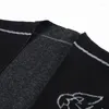 Suéteres masculinos 2023 moda jovem cardigã de malha suéter linha estampada