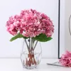 Dekorativa blommor konstgjorda hortensia gren simulering blommor diy bröllop bukett rum hem matbord dekor falska pografi rekvisita