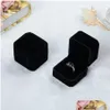 Jewelry Boxes Bk 11 Color Veet Gift For Rings Engagement Couple Packaging Square Show Case Box 55X50X4M Drop Delivery Packing Display Dhxqt