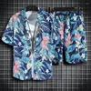 Survêtements pour hommes Hawaiian Holiday Beach Suit Fashion Chemise à manches courtes et shorts Ensembles de deux pièces Loose Handsome Flower Printing Sursuit