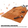 Cowhide Real Leather Work Shop 6つのツールポケット付きエプロン熱炎耐性耐久性頑丈な溶接エプロン女性201237L