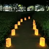 Kandelaars 50 STUKS Witte Luminary Zakken Vlambestendig Zon Ontwerp Armaturen Voor Bruiloft Halloween Kerst