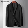 Costumes pour hommes Blazers Marque Top Grade Printemps Automne Homme Blazer Affaires Décontracté Marine Noir Gris Single-Brewed Hommes Blazers De Luxe Coréen Vêtements 230808