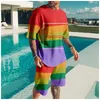 Ensemble de survêtements pour hommes LGBT Purple Memorial Day: T-shirt court et ensemble de shorts