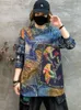 سترات نسائية 2023 Fall Pullover Ladies Fashion الترتر المطبوعة الدنيم فضفاضة هاراجوكو kntted لاعبي الحجم كبير الحجم سحب femme