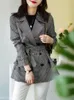 Dames Trenchcoats Trenchcoat voor Dames Herfst Winter Mode Korea Plaid Vintage Houndstooth Elegant Casual Bovenkleding Oversized jas Jas 230808