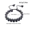 Strang 10mm Natürlicher Obsidian Hämatit Für Männer Schmuck DIY Handgemachter Gewebter Armreif Energiestein Handkette Dekor