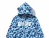 A Bathing Ape Herfst en Winter Gewelddadige Beer Oor Camo Dunne Fleece Trui Paar Hooded Vest Jas Bathing Ape Hooded