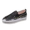 Dress Shoes Women Flats Shoes Casual Studded Flats Luxury Brand Loafers Unisex Shoes Slip on Big Size 41 42 43 Spikes Studded J230808
