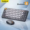 Mouse Baseus Mouse Tastiera e combo per computer wireless Bluetooth con ricevitore Nano USB 24 GHz per PC Tablet Laptop 230808
