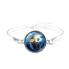 Charm Bracelets Happy Halloween Gift Trick or Treat Pumpkin Bracelet For Women Men Glass Cabochon Bat Bangle Fashion Jewelry Drop Deli Dhlgu