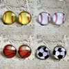 Orecchini sportivi con borchie in vetro Creative Baseball Football Basketball Ball Ear Studs Accessori per gioielli di moda