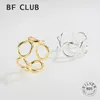 Cluster Ringe Solide 925 Silber Farbe Kreis Hohl Offen Für Frauen Vergoldet Trendy Retro Anillos Party Geschenke Zubehör