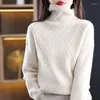 Kadın Sweaters Sonbahar Kış Kalın Yüksek Neck Kaşmir Yün Sweater Gevşek Yumuşak Örgü Alt Pulover Sıcak Beltlanka Kadın