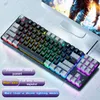 H87 Wired Mechanical Keyboard 10 slags färgglada belysningsspel och kontor för Microsoft Windows och Apple iOS -system