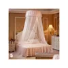 Mosquito Net Several Colors Elegant Round Bedding Home Curtain Dome Princess Bed Canopy Mesh Belt 2 Butterfly Drop Delivery Garden Tex Dhsbm