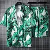 Survêtements pour hommes Hawaiian Holiday Beach Suit Fashion Chemise à manches courtes et shorts Ensembles de deux pièces Loose Handsome Flower Printing Sursuit