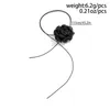 Choker vintage elegant svart Big Rose Flower Halsband för kvinnor Sexig justerbar tjej Neckkedja Trendiga middagssmycken