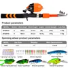 Rod Reel Combo 1 8m Set canna da pesca per bambini ultraleggero completo con custodia telescopica e attrezzatura da spinning Kidsgift 230809