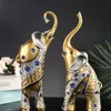 Objetos decorativos Figuritas 2 UNIDS Elefante Resina Artesanía Adorno Arte Animal Estatua Escultura Creativa Hogar Oficina Escritorio Decoración 230809