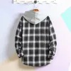 Herrjackor I 2023 Spring Hong Kong Style Single Breasted Shirt Loose Casual Student som bär långärmad hoodie 230809
