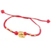 Braccialetti con ciondoli 20CF 2023 anno cinese braccialetto rosso animale fortunato per il regalo del polso della mano della tigre donna uomo bambino