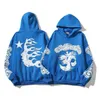 Sweats à capuche Designer Sweat à capuche Spider Hommes Garçons Cool Nouveau produit Sky Blue Pur Coton Pull Hellstar Mode Stand Collier E91M TLUT