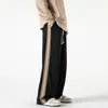 Pantaloni da uomo 2023 Autunno Versatile Allentato Casual Colore a contrasto Trendy Impiombato Gamba larga