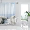 Toothbrush Holders Waterproof fabric shower curtain Bathroom accessories 180x200 Bath for 240200 nordic boho decor 240x200 230809
