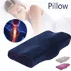 Oreiller orthopédique à mémoire pour les douleurs au cou Protection du cou Rebond lent Oreiller en mousse à mémoire Soins de santé Cervical Neck Pillow Cover 2111190o