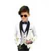 Abiti Formali Ragazzi Vestito per matrimonio Bambini Blazer da festa in oro Gilet Pantaloni Completi Scialle con risvolto Costume per bambini Signori Smoking da ballo 230809