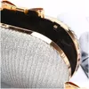 Handbags Purses Gold Sier Bridal Hand Bags Fashion Style Women Evening Formal Party Clutch Crossbody Bag For Sparkle Drop Delivery E Dhfog